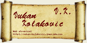 Vukan Kolaković vizit kartica
